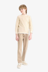 Boys Straight Leg Gabardine Trousers