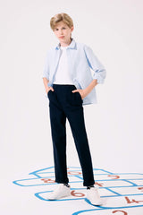 Boys Straight Leg Gabardine Trousers
