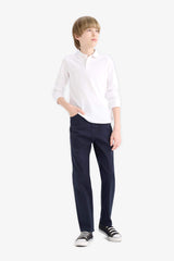Boys Straight Leg Gabardine Trousers