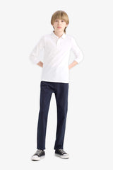 Boys Straight Leg Gabardine Trousers