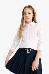 Girls Poplin Long Sleeve Shirt