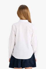 Girls Poplin Long Sleeve Shirt