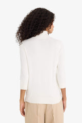 Regular Fit Turtleneck Half Sleeve Basic Plain Knitwear Sweater