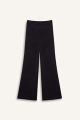 Relax Fit Knitted Trousers Basic Straight Elastic Waist Wide Leg