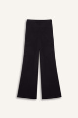 Relax Fit Knitted Trousers Basic Straight Elastic Waist Wide Leg