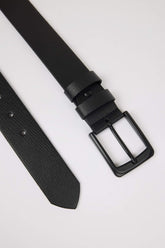 Mens Rectangular Buckle Faux Leather Jean Belt