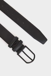 Mens Rectangular Buckle Faux Leather Jean Belt