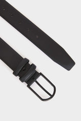 Mens Rectangular Buckle Faux Leather Jean Belt