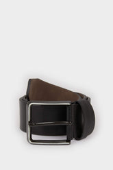 Mens Rectangular Buckle Faux Leather Jean Belt