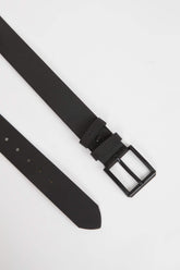 Mens Rectangular Buckle Faux Leather Jean Belt