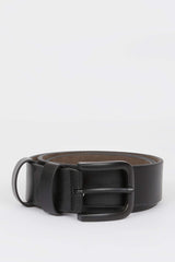 Men's Rectangular Buckle Faux Leather Jean Belt