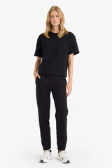 Basic Plain Pocketed Normal Waist Thick Jogger Sweatpants