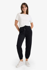 Joggers basic cut plain with pockets high waist thick sweatpants