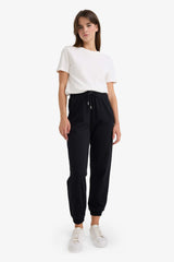 Joggers basic cut plain with pockets high waist thick sweatpants