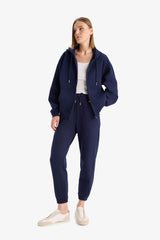 Joggers basic cut plain with pockets high waist thick sweatpants