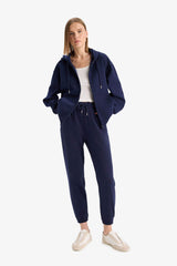 Joggers basic cut plain with pockets high waist thick sweatpants