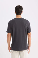 100% Cotton New Regular Fit Cycling Collar Basic Flat Short Sleeve T-Shirt