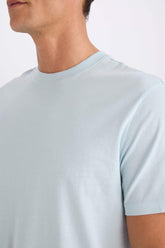 100% Cotton New Regular Fit Cycling Collar Basic Flat Short Sleeve T-Shirt