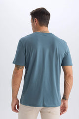 100% Cotton New Regular Fit Cycling Collar Basic Flat Short Sleeve T-Shirt