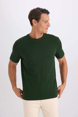 100% Cotton New Regular Fit Cycling Collar Basic Flat Short Sleeve T-Shirt