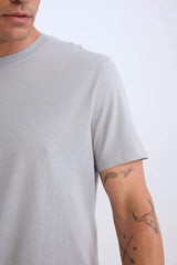 100% Cotton New Regular Fit Cycling Collar Basic Flat Short Sleeve T-Shirt