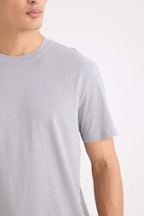 100% Cotton New Regular Fit Cycling Collar Basic Flat Short Sleeve T-Shirt