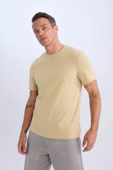 100% Cotton New Regular Fit Cycling Collar Basic Flat Short Sleeve T-Shirt