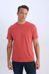 100% Cotton New Regular Fit Cycling Collar Basic Flat Short Sleeve T-Shirt