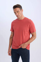 100% Cotton New Regular Fit Cycling Collar Basic Flat Short Sleeve T-Shirt