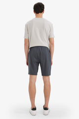 Slim Fit Slim Cut Pocketed Cotton Basic Plain Bermuda Shorts