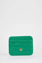 Women's Faux Leather Croco Card Holder