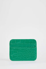 Women's Faux Leather Croco Card Holder