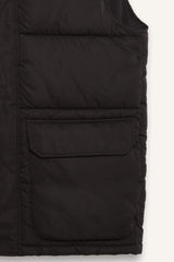 Waterproof Regular Fit Hooded Zippered Puffer Vest with Inner Pocket