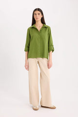 Regular Fit Basic Flat Pocket Shirt