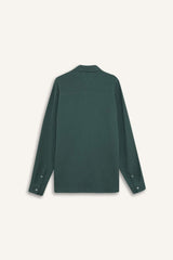 Regular Fit Polo Collar Muslin Long Sleeve Shirt