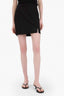 A Line Normal Waist Basic Slit Black Mini Skirt