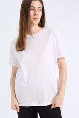 Regular Fit Cycling Collar Basic Flat Combed Short Sleeve T-shirt