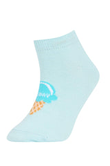 Girls 7-Pack Cotton Day Detailed Bootie Socks