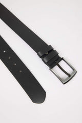 Men's Rectangular Buckle Faux Leather Jean Belt