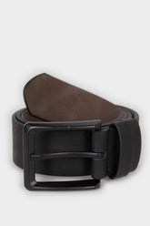 Mens Rectangular Buckle Faux Leather Jean Belt