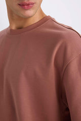 Oversize Fit Crew Neck Basic Heavy Fabric T-Shirt