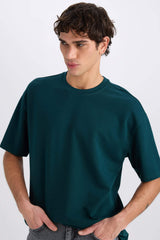Oversize Fit Crew Neck Basic Heavy Fabric T-Shirt