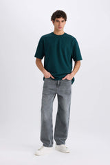 Oversize Fit Crew Neck Basic Heavy Fabric T-Shirt