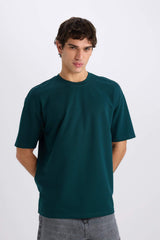 Oversize Fit Crew Neck Basic Heavy Fabric T-Shirt