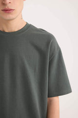 Oversize Fit Crew Neck Basic Heavy Fabric T-Shirt