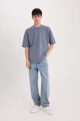 Oversize Fit Crew Neck Basic Heavy Fabric T-Shirt