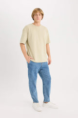 Oversize Fit Crew Neck Basic Heavy Fabric T-Shirt