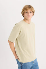 Oversize Fit Crew Neck Basic Heavy Fabric T-Shirt