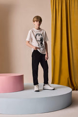 Boys 23 April Children's Day Flat Leg Gabardine Pants