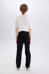 Boys 23 April Children's Day Flat Leg Gabardine Pants